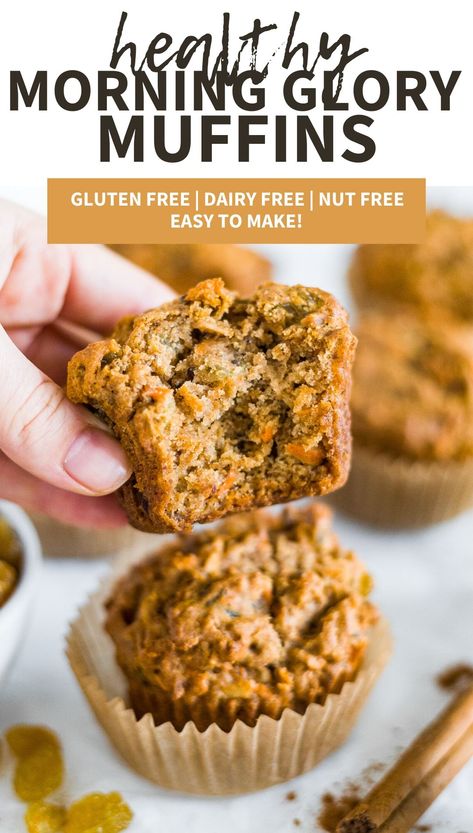 Gluten Free Morning Glory Muffins, Healthy Morning Glory Muffins, Gluten Free Dairy Free Muffins, Morning Glory Muffins Healthy, Sugar Free Muffins, Dairy Free Muffins, Muffins Gluten Free, Glory Muffins, Morning Glory Muffins