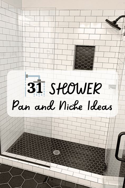 Subway Tile Shower Niche, White Subway Tile Shower, Tile Shower Niche, White Tile Shower, Subway Tile Showers, Niche Ideas, Subway Tiles Bathroom, Full Bathroom Remodel, Bathroom Shower Walls