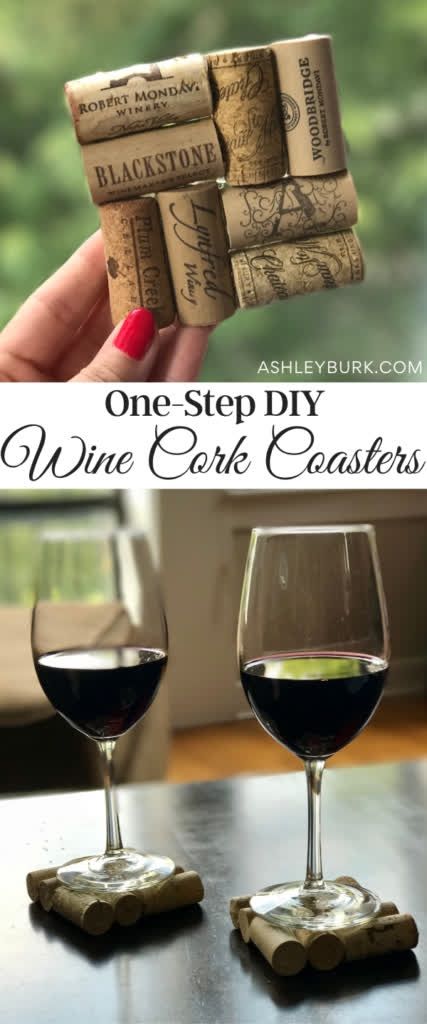 DIY Wine Cork Coasters are an easy make-it-yourself gift idea or craft night activity. Great for Valentine's Day gift ideas or any time you need a homemade gift idea for a loved one. Plus, you're finding a way to recycle old wine corks. Bonus points for using meaningful special occasion corks that hold dear memories. You'll think of them every time you use the coasters! Wine Cork Trivet, Wine Cork Diy Projects, Wine Cork Coasters, Cork Diy Projects, Wine Cork Diy Crafts, Wine Cork Projects, Cork Crafts Diy, Wine Cork Diy, Make Your Own Wine