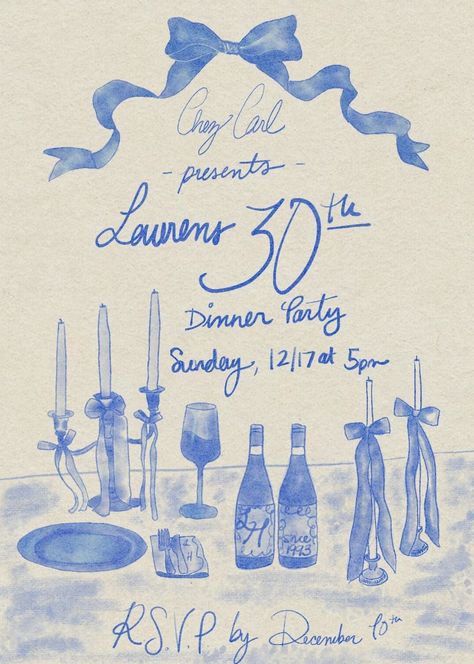 Dinner Birthday Party Invitations, Vintage Dinner Party Invitation, Vintage Birthday Illustration, Hand Drawn Party Invitations, Hand Drawn Birthday Invitations, Brand Invitation Card, 30th Invitation Ideas, 30th Dinner Party, Invitation Card Design Party