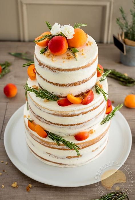 Fruity Cake, Naked Cakes, Rustic Cake, Chiffon Cake, Savoury Cake, Fruit Cake, Wedding Food, Cute Cakes