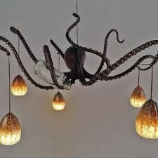 Octopus Chandelier, Octopus Light, Octopus Lamp, Steampunk Lights, Octopus Decor, Chandelier Picture, Apartment Life, Vintage Sofa, New Room