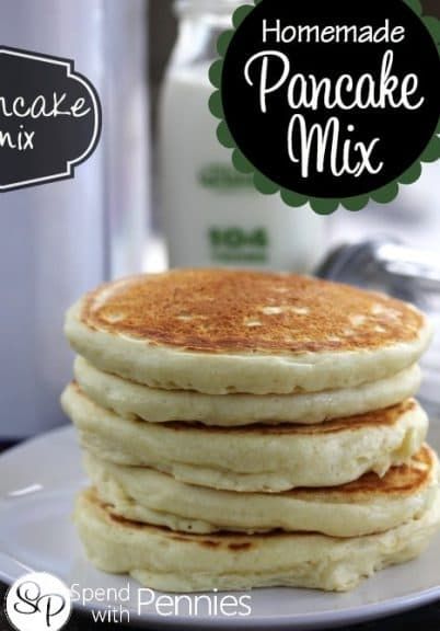 Homemade Pancake Mix! This is quick and easy... just mix it up and store it in the cupboard! No need to buy pancake mix anymore! #spendwithpennies #easybreakfast #easyrecipe #makeahead #simplemeal #weekendmeal #weekdaymeal Diy Pancake Mix, Bread Sides, Homemade Pancake Mix Recipe, Pancake Mix Recipe, Homemade Pancake Mix, Pancake Recipe Easy, Spend With Pennies, Homemade Pancakes, Buttermilk Pancakes