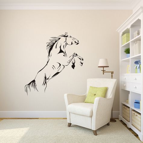 Hors Horse Wall Stickers, 3d Wall Decals, Space Wall Decals, Diy Wall Stickers, Guitar Wall, Tree Wall Stickers, Horse Wall Art, Horse Wall, Wall Stickers Kids