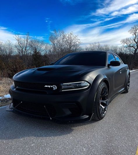 2020 Bat Cat 🦇🐈‍⬛ on Instagram: "Wide Load Wednesday 😈😍 Have An Amazing Day! 💪🙏🖤 🖤 DODGE 🖤 🖤 CHARGER 🖤 🖤 SRT 🖤 🖤 HELLCAT 🖤 Follow This Account For More Content Like This! 😈🙏~ @SrtBatCat Powered By A 6.2 Liter Supercharged V8 ♨️ Mods List~ Dark Matte Black Wrap By @Rayburns.Garage Cold Air Intake From @JLTperformance @Ohcmotors Red Carbon Led Steering Wheel @Luxuscarmats Floor Black W/ Red Stitching Srt Hellcat Light Up Badge From @xlume @CorsaPerformance Cat-Back Corsa Extremes Matte Black Srt Hellcat, Matte Black Hellcat Charger, Dodge Charger Srt Hellcat Interior, Dodge Charger Blacked Out, Hellcat Red Eye Charger, Dodge Charger Led Lights, All Black Hellcat Charger, Dodge Charger Srt Hellcat Widebody 2020, Dodge Charger Srt Hellcat Black