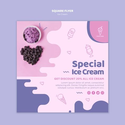 Free PSD | Ice cream shop instagram stories Design Poster Ideas, Creative Post Design, Creative Banners, Ice Cream Design, Instagram Template Design, Pastel Designs, Food Graphic Design, Graphic Design Photoshop, Grafic Design