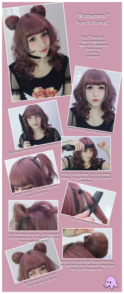 Kawaii hairstyle (credits to the owner) Anime Show, Kawaii Makeup, Kawaii Hairstyles, Hairstyle Tutorial, Peinados Fáciles Para Cabello Corto, Japanese Hairstyle, Anime Hair, Asian Hair, Grunge Hair