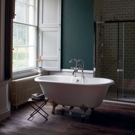 Roll Top Baths | Large & Small Freestanding Slipper Baths | Drench Modern Victorian Bathroom, Modern Victorian Style, Slipper Bath, Traditional Bathrooms, Bathroom Accessories Luxury, Victorian Bathroom, Roll Top Bath, Recessed Ceiling Lights, Stone Bath