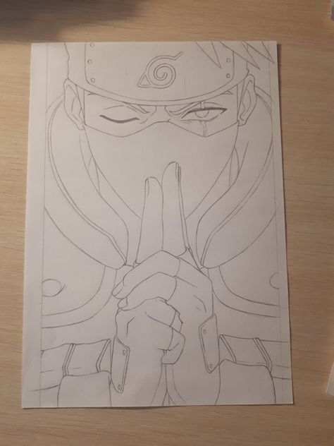 Naruto Drawings Kakashi, Kakashi Sketch Drawings, Kakashi Sensei Drawing, Kakashi Lineart, How To Draw Kakashi, Kakashi Drawing Color, Kakashi Drawing Art, Kakashi Drawing Easy, Kakashi Painting