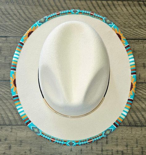 The Indigenous Bead Life | Finished this beauty today and it's off to it's new owner | Facebook Beaded Hats Native American, Beaded Caps, Beaded Hats, Beadwork Ideas, Beaded Hat Bands, Beaded Items, Diy Beading, Hat Bands, Earrings Patterns