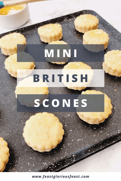 They may be small in stature but these Mini British Scones pack plenty of punch. They're full of flavour and soft and crumbly in all the right places. You can whip them up in barely any time at all as a delicious snack or centrepiece for a cream tea or celebration! Mini Scones High Tea, Mini Scones Recipe Easy, Mini Scones Recipe, High Tea Snacks, Date Scones, British Scones, Mini Scones, Scones Recipe Easy, Tea Time Food