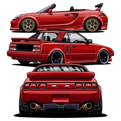 Oleg Markaryan, Jdm Art, Order Illustration, Mr 2, Photo Room, Toyota Mr2, Toyota Cars, Car Drawings, Love Car