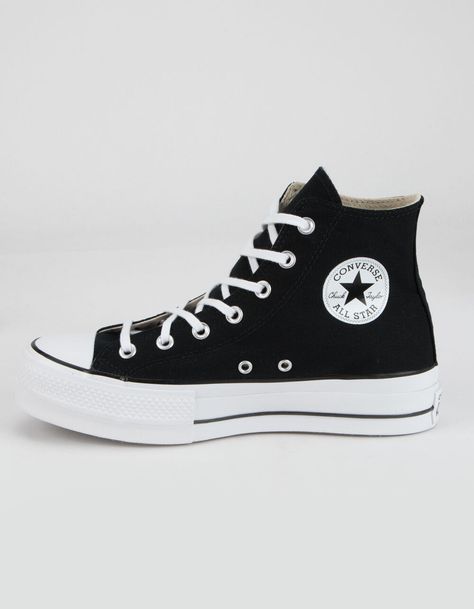 CONVERSE Chuck Taylor All Star Lift Womens High Top Shoes Womens High Top Shoes, Converse Platform, Chuck Taylor All Star Lift, Trendy Shoes Sneakers, Dr Shoes, Shoes Teen, Black Converse, Swag Shoes, Star Sneakers