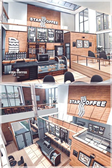 Sims 4 Cafe Shop, Sims 4 Coffee Shop Interior, Sims Boba Shop, Sims 4 Cafe Ideas Layout, Sims Cc Restaurant, Sims 4 Japanese Restaurant Cc, Sims 4 Coffee Shop Build, Sims 4 Base Game Restaurant, Sims 4 Starbucks Build