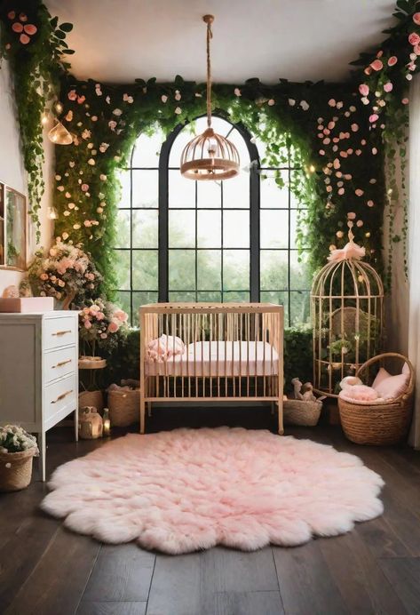 61 Dreamy Nursery Room Inspirations: From Cozy Corners to Whimsical Themes 13 Enchanted Garden Nursery, Baby Girl Forest Nursery, Enchanted Nursery Theme, Fairy Baby Room, Fairy Themed Nursery, Whimsical Baby Nursery, Nursery Ideas Gender Neutral, Fairy Nursery Theme