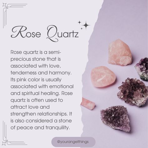 ✨ Rose Quartz: The Stone of Universal Love ✨ Ever felt drawn to the soft, calming energy of Rose Quartz? This beautiful pink crystal isn't just a pretty face—it's a powerful healer for the heart and soul. 💗 Known as the "Stone of Universal Love," Rose Quartz promotes self-love, emotional healing, and deep connections with others. Whether you're looking to heal past wounds, attract new love, or simply find inner peace, this gentle stone has your back. 🌸 Place it by your bedside, wear it as ... Rose Quartz Meaning, Rose Quartz Properties, Quartz Meaning, Quartz Properties, Chakra Activation, Find Inner Peace, Happy Hippie, Finding Inner Peace, Crystal Meanings