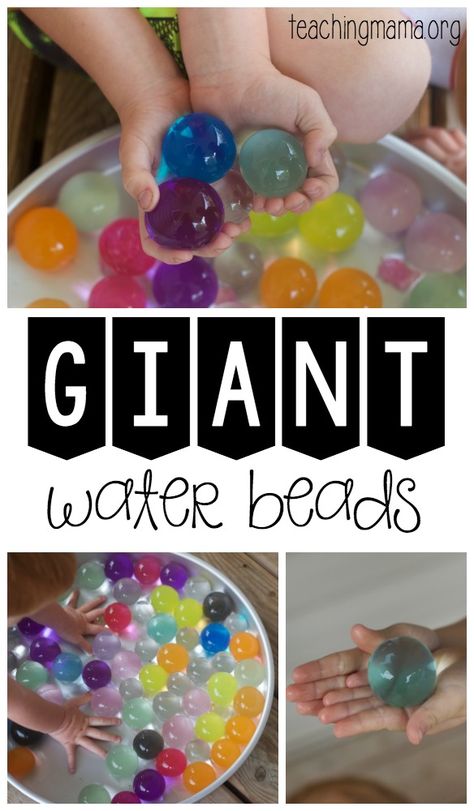 Giant Water Beads - awesome sensory play activity! Waterbeads Sensory Bin, Bead Activities, Vetenskapliga Experiment, Sensory Crafts, Sensory Activity, Toddler Sensory, Sensory Boxes, Processing Disorder, Sensory Table