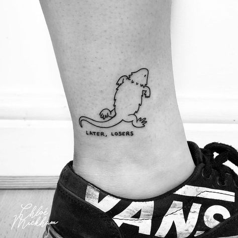 bearded dragon tattoo Steve Tattoo For Women, Beared Dragon Tattoo, Bearded Dragon Tattoo Outline, Simple Bearded Dragon Tattoo, Breaded Dragon Tattoo, Sweet Dragon Tattoo, Bearded Dragon Memorial Tattoo, Small Reptile Tattoo, Small Banger Tattoos