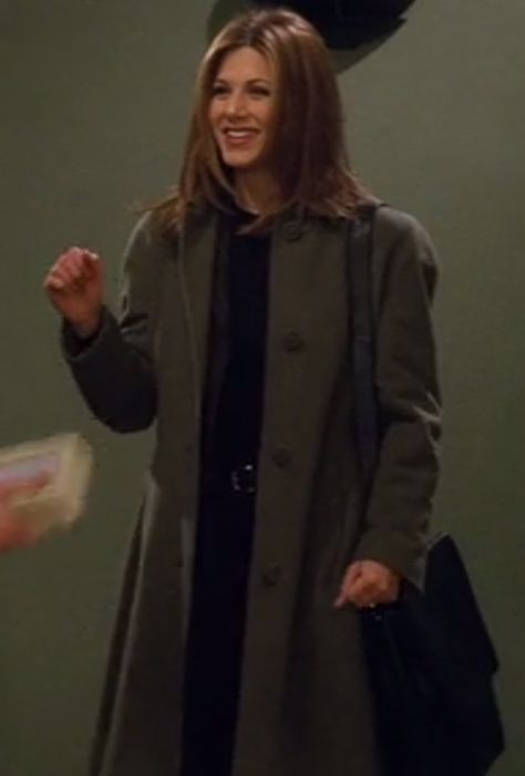 green coat Friends Rachel Green, Estilo Rachel Green, Friends Rachel, Rachel Green Friends, Rachel Green Style, Rachel Green Outfits, Rachel Friends, Jenifer Aniston, Jen Aniston