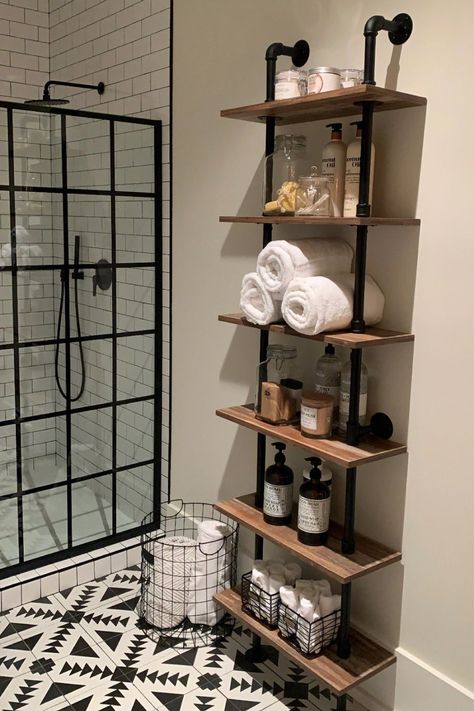 Hombazaar Industrial 6-Tier Modern … curated on LTK Ikea Mirror Hack, Mirror Hack, Ikea Mirror, Bathroom Storage Solutions, Bathroom Design Decor, Remodel Bathroom, Bathroom Decor Ideas, Chic Bathrooms, Bathroom Inspiration Decor