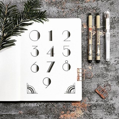 Here's my finished Art Deco number page😊 Glad you all liked the process video! ▪▪▪ #bujo #bulletjournal #font #artdeco #handwritten #nuuna… Bullet Journal Numbers, Tattoo Fonts Numbers, Fonts Numbers, Bullet Journal Calendrier, Numbers Art, Tattoo Fonts Alphabet, Bullet Journal 2020, Bullet Journal Font, Dragon Tattoo For Women