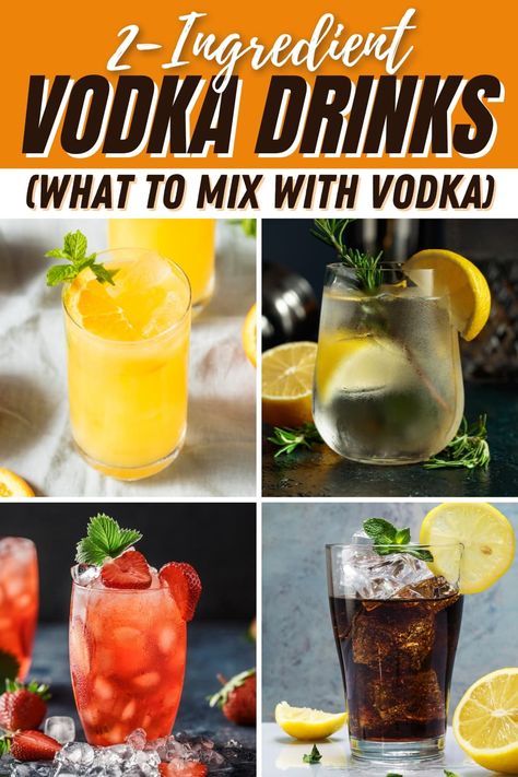 As much as I love elaborate cocktails, you can't beat these super simple 2-ingredient vodka drinks when you need something easy, refreshing, and boozy. Vodka Drinks Recipes Easy, Sweet Vodka Drinks, What To Mix With Vodka, Drinks For Men, Candida Friendly Recipes, Alcoholic Drinks Vodka, Alcoholic Recipes, Classic Vodka Cocktails, Vodka Mixed Drinks