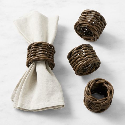 napkin holder | Williams Sonoma Bar Napkins, Kids Pottery, Mark And Graham, Coffee Capsules, Deep Brown, Rings Set, Napkin Holder, Rustic Feel, Williams Sonoma