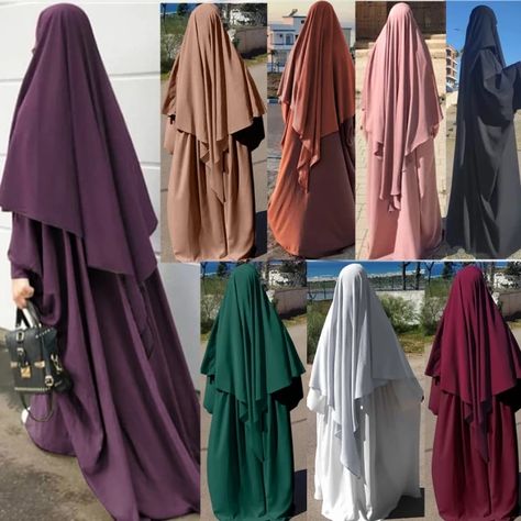 Eid Prayer Garment Khimar Hijab Long 2021 Ramadan Muslim Arabic Hijabs Women Abayas Tops Abaya Jilbab Islam Clothing Niqab Burqa _ - AliExpress Mobile Jilbab Outfits, Khimar Style, Habits Musulmans, Khimar Hijab, Eid Prayer, Abaya Outfit, Islamic Dress, Muslim Hijab, Aichi