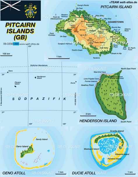 Karte von Pitcairn Islands Pitcairn Island, Midway Islands, Greece Map, British Overseas Territories, Sailing Trips, Pacific Islands, World Geography, Living Off The Land, Country Maps