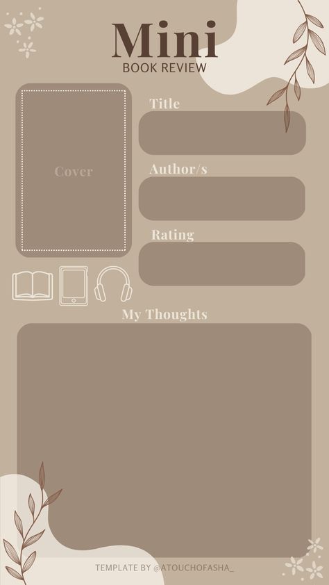 Template For Book Review, Book Instagram Post Template, Good Notes Book Review, Book Review Instagram Story Template, Cute Book Review Template, Bookstagram Book Review Template, Bookstagram Template Instagram, Book Review Background, Mini Book Review Template Instagram