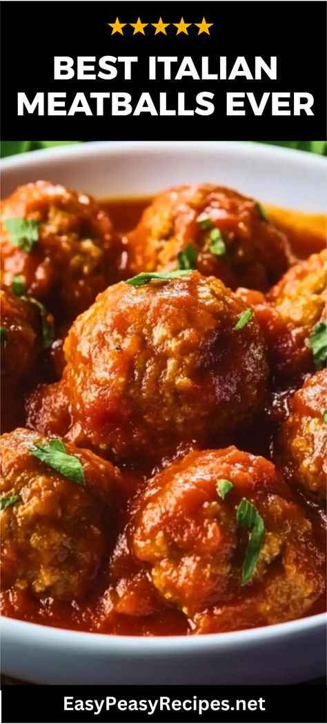 Craving for comfort food? You’ll love these easy Italian meatballs! They're packed with flavor and perfect for pasta or as a snack. Made with simple ingredients, these oven-baked meatballs are juicy and tender. Whip up a batch in no time for a family dinner or a cozy night in. Plus, they’re freeze-friendly, so you can enjoy them anytime! Discover the secret to making irresistible meatballs that will surely impress your guests or family. Grab the recipe that makes culinary magic in your kitchen today. How To Make The Best Meatballs, Italian Meatballs Instant Pot, Best Meatballs For Subs, Beef And Pork Meatballs Recipe, Giada De Laurentiis Meatballs Recipe, Meatballs Pork And Beef, Best Homemade Meatballs For Spaghetti, Tender Italian Meatballs, Meatballs With Pork And Beef