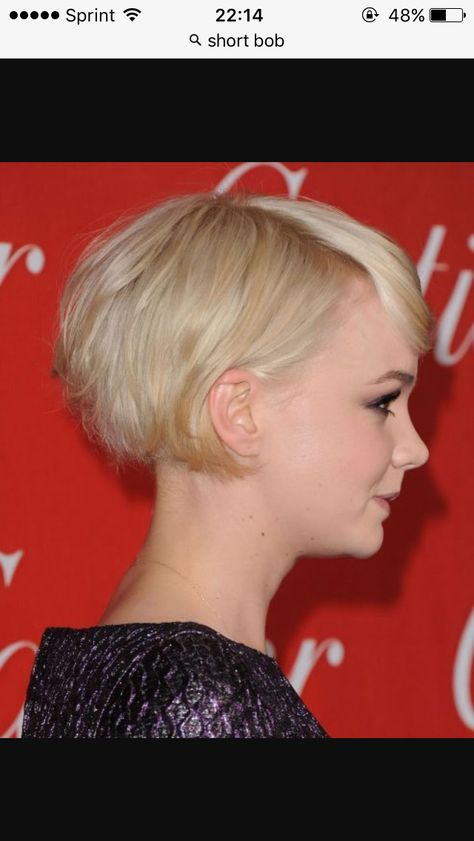 Very short bob                                                                                                                                                                                 More Carrie Mulligan Pixie, Carrie Mulligan Style, Carrie Mulligan Short Hair, Carey Mulligan Pixie, Carey Mulligan Hair, Carrie Mulligan, Very Short Bob Hairstyles, Very Short Bob, Kort Bob