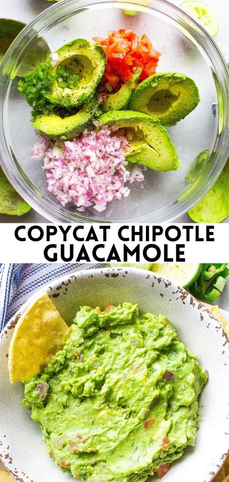 This is the best guacamole! Flavored-packed and takes less than 5 minutes to make! You will be hooked on this, I promise! #guacamole #dip #appetizers #avocados #easyrecipes Best Homemade Guacamole, Chipotle Guacamole, Guacamole Chips, Homemade Guacamole Recipe, Chips Dip, Best Guacamole, Spicy Corn, Best Guacamole Recipe, Homemade Guacamole