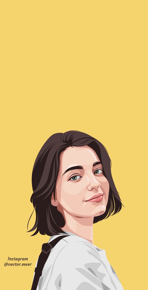 Digital Vector Illustration, Self Illustration Portraits, Vector Face Art, Photo To Illustration, Digital Art Self Portrait, Flat Illustration Portrait, Vector Art Ideas, Portrait Vector Art, Realistic Digital Portrait