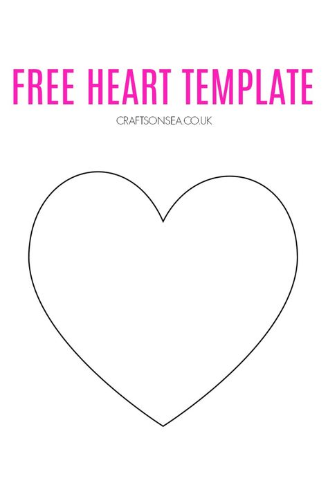 Free Heart Template - perfect for kids crafts and activities for Valentines Day #kidscrafts #kidsactivities Kids Valentines Projects, Preschool Heart Crafts, Heart Printable Free, Heart Template Printable Free, Heart Crafts For Toddlers, Valentines Day Crafts For Infants, Heart Activities For Kids, Heart Crafts For Kids, Valentine Heart Pictures