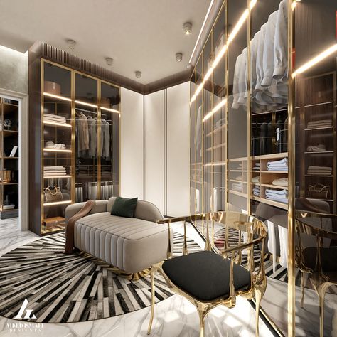 𝐃𝐑𝐄𝐒𝐒𝐈𝐍𝐆 𝐑𝐎𝐎𝐌 𝐃𝐄𝐒𝐈𝐆𝐍 on Behance Small Dressing Rooms, Luxury Closets Design, Reception Design, Bedroom Dresser, Interior Modern, Dressing Room Design, Closet Space, Luxury Closet, Closet Design