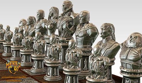 Marvel Chess Set, Black Widow And Hawkeye, Iron Man Captain America, Marvel Villains, 3d Printable, Hawkeye, Chess Set, Marvel Heroes, Chess