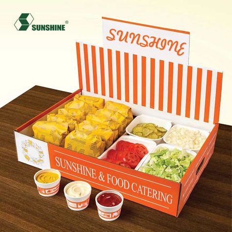 Sandwich Catering, Catering Box, Packing Box Design, Sunshine Food, Paper Container, Takeaway Packaging, Food Paper, Burger Box, Go Food