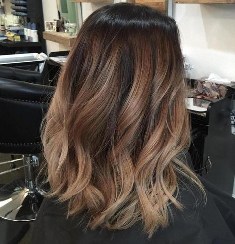 50 Greatest Balayage Hair Ideas for Your Next Salon Visit Balayage Long Hair, Blonde Balayage Highlights, Balayage Hair Dark, Brown Hair Balayage, Long Dark Hair, Brown Balayage, Hair Shades, Brown Blonde Hair, Hair Color Balayage