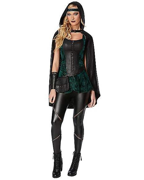 Archer Outfit, Marshmallow Costume, Black Hooded Cape, Huntress Costume, Home Halloween Costumes, Soldier Costume, Textured Leggings, Hooded Cape, Medieval Costume