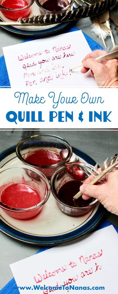 How To Make Ink, Feather Quill Pen, Diy Calligraphy, Quill And Ink, Feather Quill, Pen Craft, Homeschool Crafts, Feather Pen, Quill Pen