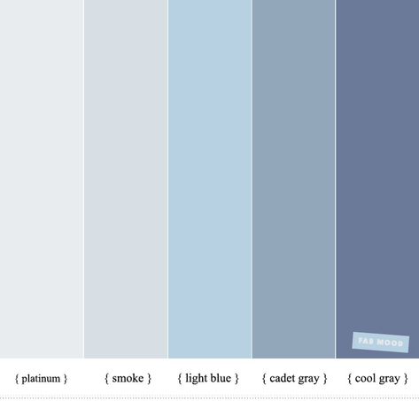 Shades Of Blue Color Scheme : Platinum + Cadet Gray + Cool Gray #color #colorpalette Blue Grey Colour Scheme, Cadet Grey Aesthetic, Cadet Blue Aesthetic, Shades Of Blue Aesthetic, Blue Grey Colour Palette, Blue And Grey Aesthetic, Gray Blue Aesthetic, Blue Paint Shades, Blue Gray Aesthetic