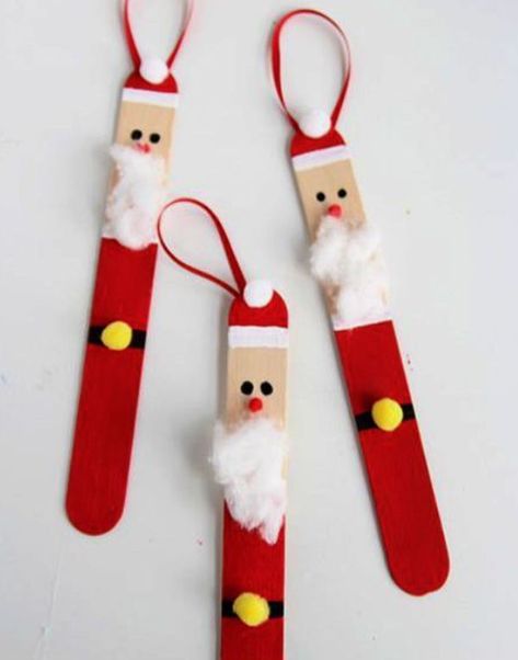 17 Simple Christmas Popsicle Stick Ornaments Christmas Countdown Crafts, Stick Ornaments, Popsicle Stick Ornaments, Christmas Crafts Snowman, Diy Popsicle, Christmas Wreaths Diy Easy, Christmas Crafts For Kids To Make, Christmas Tree Decorations Diy, Popsicle Stick Crafts