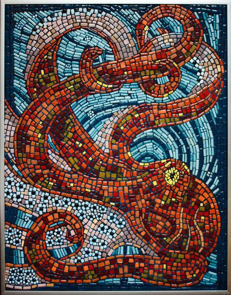 Nautical Mosaic, Free Mosaic Patterns, Blog Designs, Mosaic Animals, Art Pierre, Mosaic Art Projects, Mosaic Murals, Glass Mosaic Art, Octopus Art