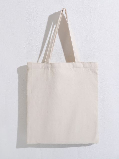 Beige    Canvas  Shopper Bag Embellished   Men Bags Plain Canvas Tote Bag, Hand Painted Bags Handbags, Cos Bags, Painted Canvas Bags, Desain Tote Bag, Canvas Shopper Bag, Minimalist Tote Bag, Tods Bag, Beige Tote Bag