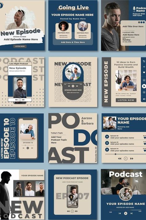 Elevate your podcast's social media presence with our comprehensive bundle of 250 Instagram templates.  This dynamic pack includes over 70 eye-catching Instagram posts, 70 engaging Instagram stories, 42 captivating carousel posts, and 68 impressive highlights.  Designed specifically for podcasters, these professionally crafted templates streamline your social media strategy, allowing you to effortlessly cultivate a vibrant and thriving online community.  .#CanvaTemplates #InstagramTemplates #FreeTemplates #IdeasForCanva #SocialMediaDesigns Podcast Instagram Post, Podcast Instagram, Instagram Grid Design, Canva Instagram Templates, Instagram Graphic Design, Instagram Design Layout, Instagram Design Creative, Instagram Branding Design, Instagram Square