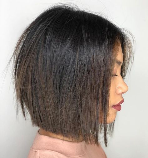 50 Medium Length Bob Haircuts That Will Make You Pay Your Hairstylist a Visit! Short Bob Thick Hair Straight, Lob Haircut Fine Hair Brunette, A Line Bob Medium, Blonde Angled Bob, Bob Style Haircuts, Medium Bob Haircuts, Bob Pendek, Medium Bob Haircut, Brunette Bob