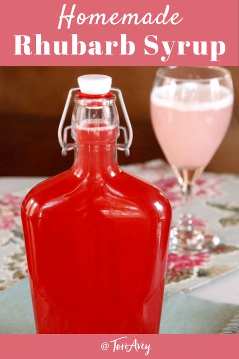 Rhubarb Cocktail Syrup, Rhubarb Syrup Cocktails, Rhubarb Cordial Recipe, Rhubarb Simple Syrup Recipe, Rhubarb Juice Recipe, Rhubarb Syrup Recipe, Rhubarb Simple Syrup, Rhubarb Cordial, Syrup For Pancakes