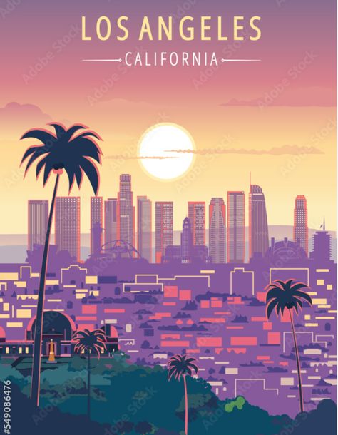 Miami Streetwear, Olympic Design, Los Angeles Palm Trees, Advanced Higher Art, Los Angeles Poster, Los Angeles Aesthetic, Adidas Art, Los Angeles Street, Wanderlust Decor