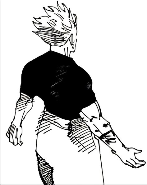 Gojo Satoru Physique, Gojo Full Body Manga, Shinjuku Gojo, Gojo Pose, Gojo Manga Pfp, Gojo Png, Go Jo, Gojo Manga, Gege Akutami